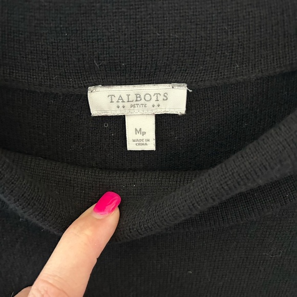 Talbots Black Embellished Sweater Size Medium Petite - Picture 5 of 8